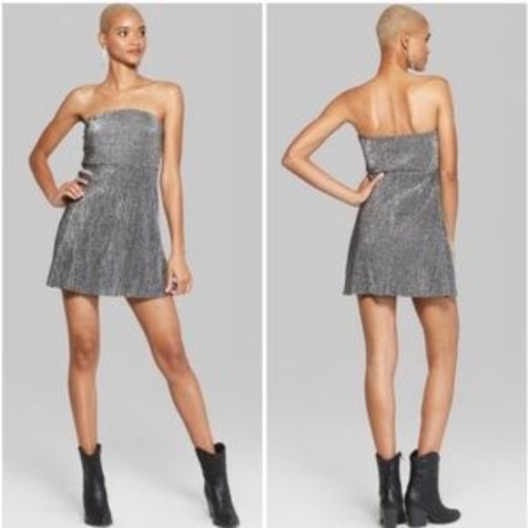 Wild Fable Strapless Metallic Dress - Picture 1 of 7